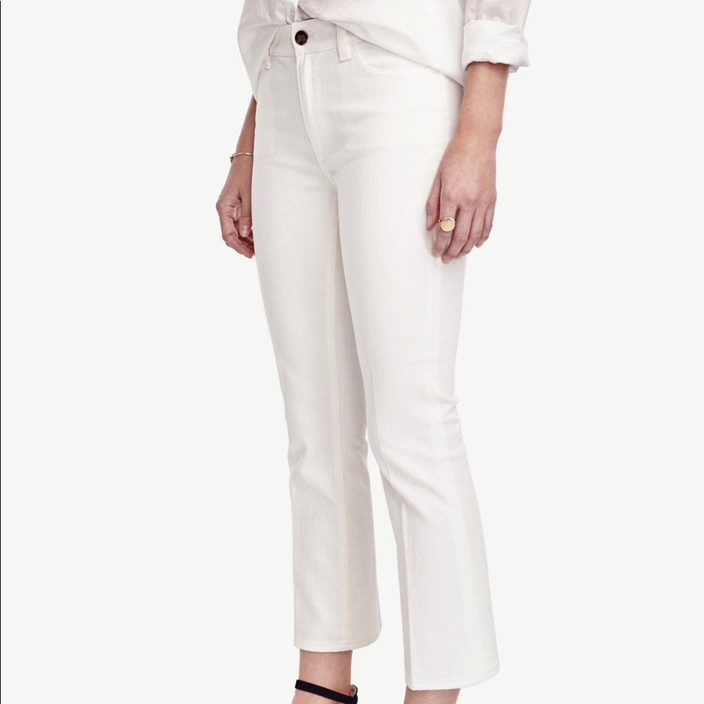 Ann Taylor LOFT Modern Kick Crop Jeans White